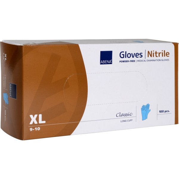 Nitrilhandskar långa puderfria | Stl. XL | 100 st.