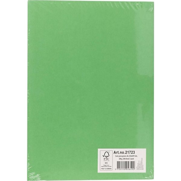 Kartong Play Cut, A4 ark, 180 g, 100 ark, gräsgrön