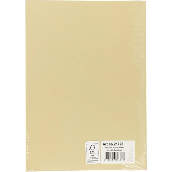 Kartong Play Cut, A4, 180 g, beige, 100 ark