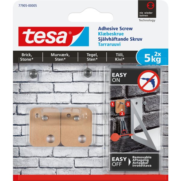 tesa Fyrkantig klibbskruv F/murverk & Sten | 5 kg
