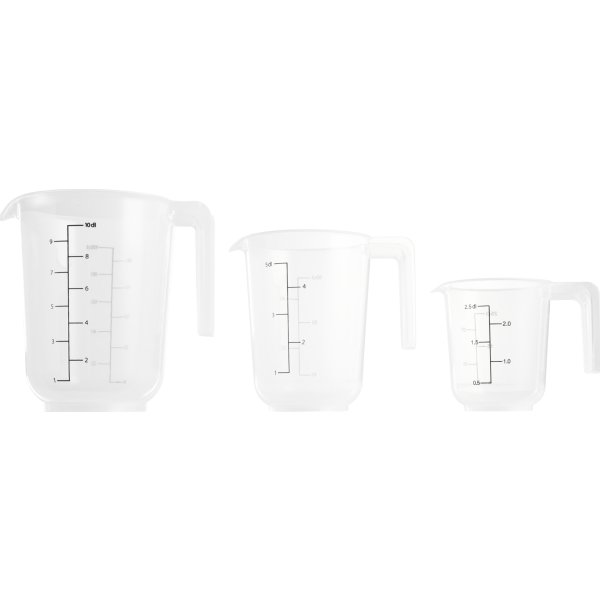 Day Måttkannor, klar plast, 0,25+0,5+1L