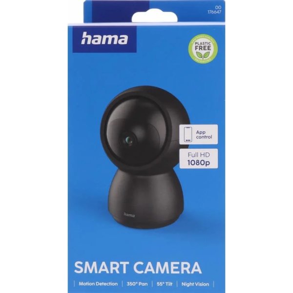 HAMA Övervakningskamera, inomhus, Wi-Fi - Svart