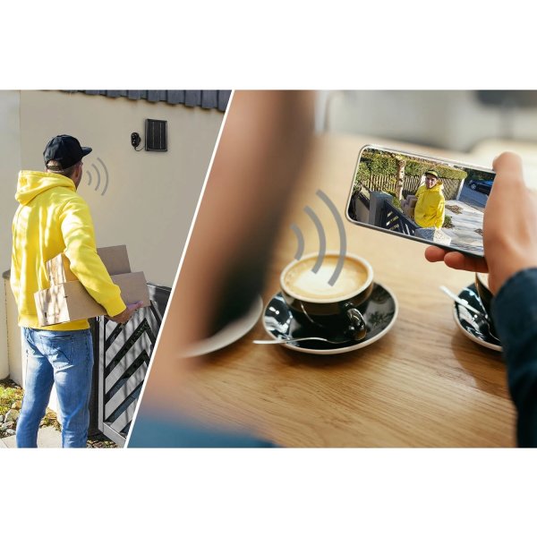 HAMA Övervakningskamera, utomhus, solcell, svart