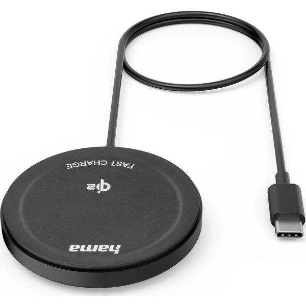 HAMA Trådlös laddning, Qi2 - 15W, Svart