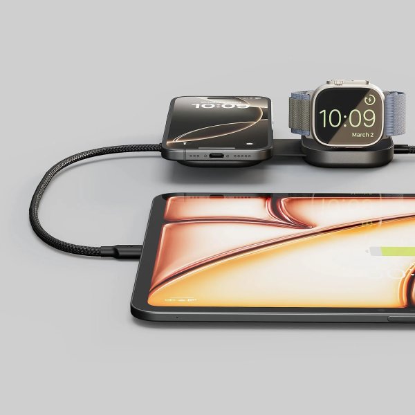 ZENS Trådlös laddning + USB-C, QI2, Pro 3, Svart