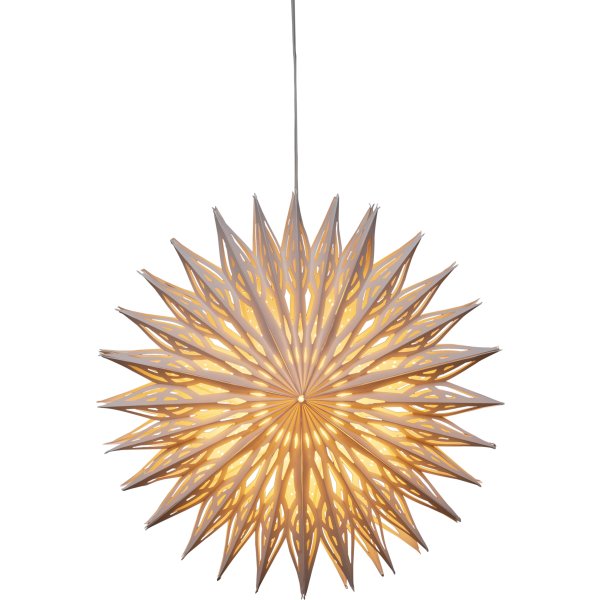 Pappersstjärna, Hängande, Blommig, Ø60 cm, Vit