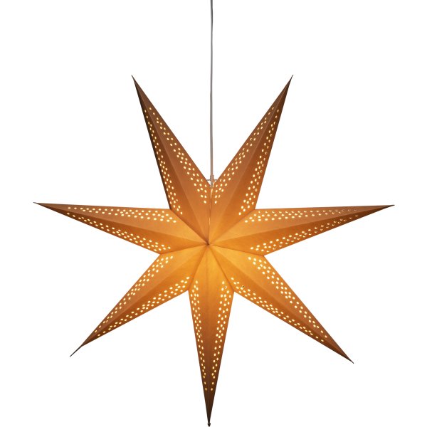 Pappersstjärna, Hängande, 7 spetsar, Ø78 cm, brun