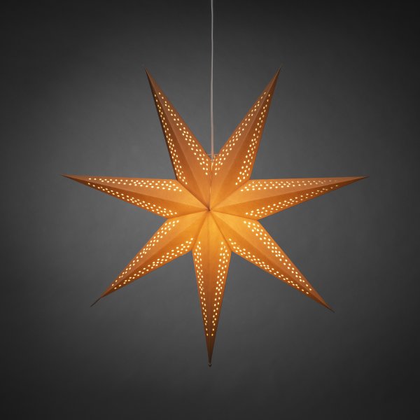 Pappersstjärna, Hängande, 7 spetsar, Ø78 cm, brun