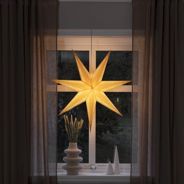 Pappersstjärna, Hängande, 7 spetsar, Ø78 cm, brun