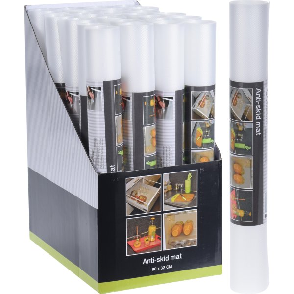 Halkskyddsmatta, klar plast, 90x32 cm.