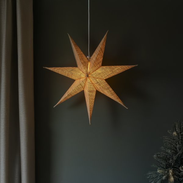 Pappersstjärna, Hängande, 7 spetsar, Ø60, natur