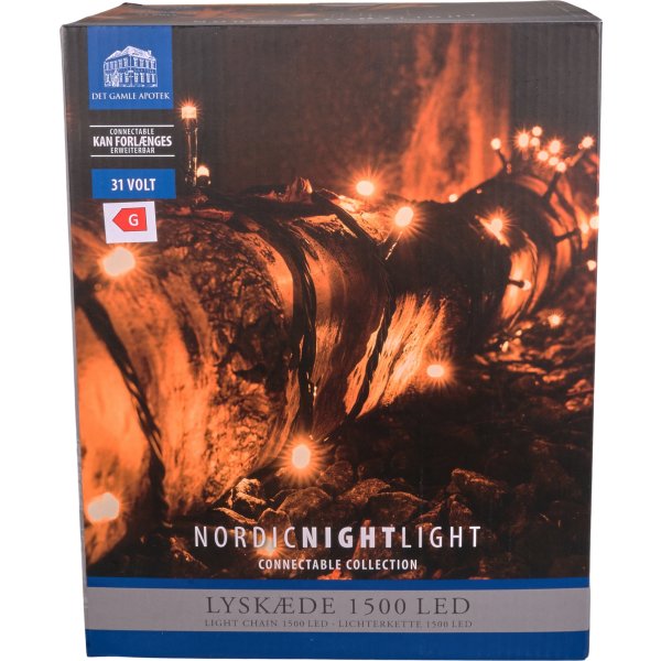 Ljusslinga 1500 LED, 74,95m, kopplingsbar, varmvit