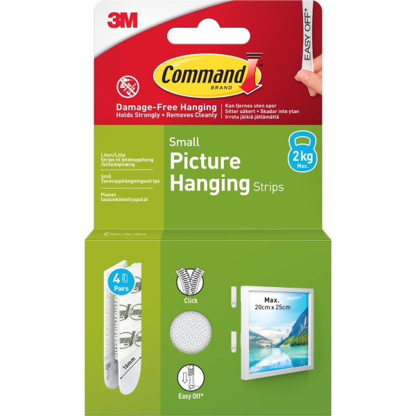 Häftremsor Command För tavelupphängning Små Vit