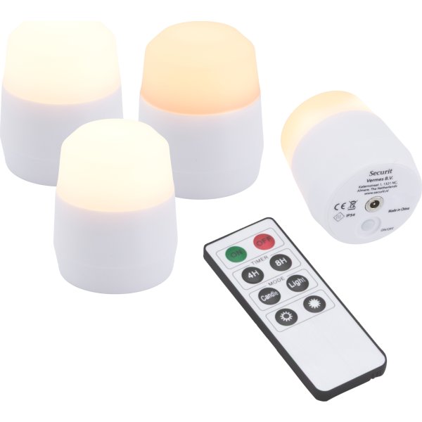 Securit® Amsterdam LED värmeljus, 4 st., vit