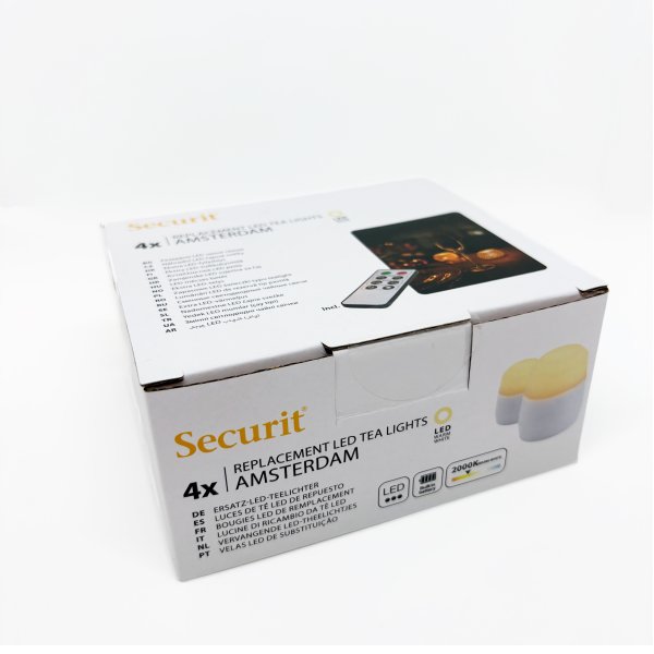 Securit® Amsterdam LED värmeljus, 4 st., vit