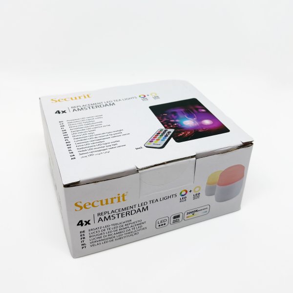 Securit® Amsterdam LED värmeljus, 4 st., färg