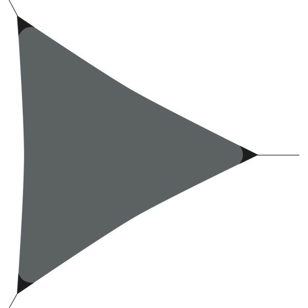 Solsegel, triangel, 3,6x3,6x3,6 meter, mörkgrå