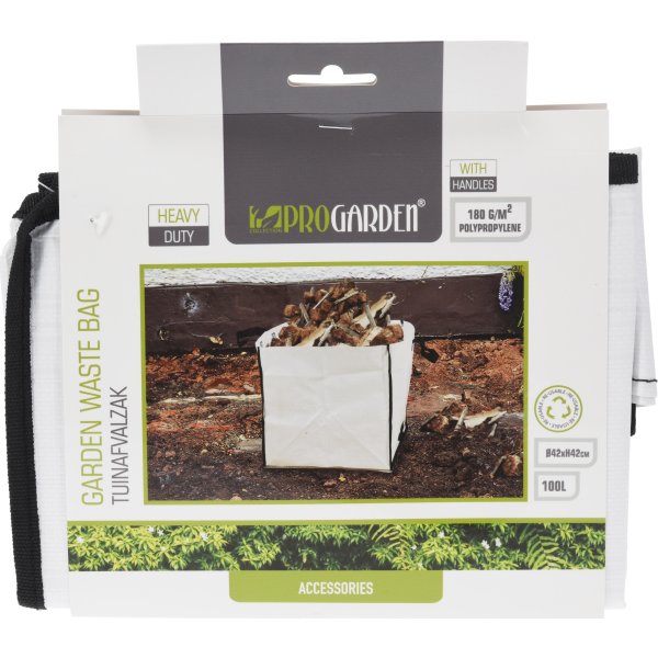 Pop-up trädgårdssäck, vit, kraftig, 42x42x42 cm.