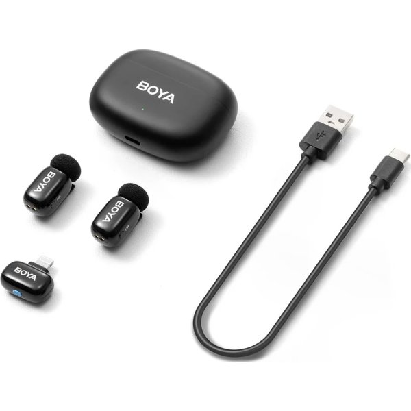 BOYA 2x Mini Mikrofon, trådlös, AI, 2,4 GHz