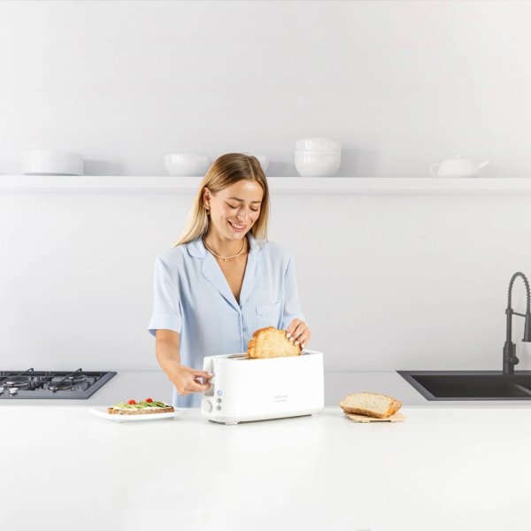 TAURUS Brödrost, Lång, Vit, Toastissimo