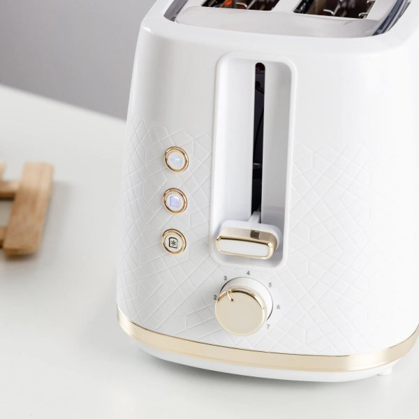 TAURUS Brödrost, Lång, Vit, Fusion Crunch