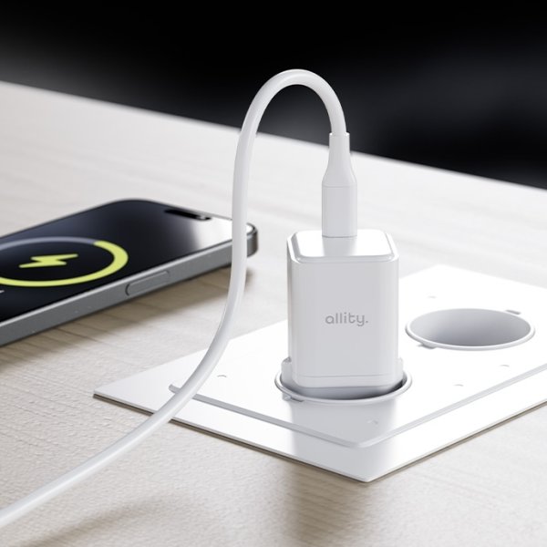Allity Laddare, USB-C, 20W - Vit