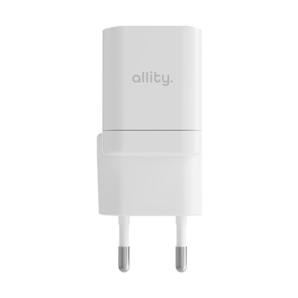 Allity Laddare, 1x USB-C, 1x USB-A, 20W - Vit