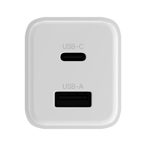 Allity Laddare, 1x USB-C, 1x USB-A, 20W - Vit
