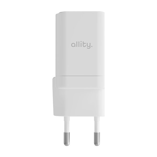 Allity Laddare, 1x USB-C, 1x USB-A, 30W - Vit