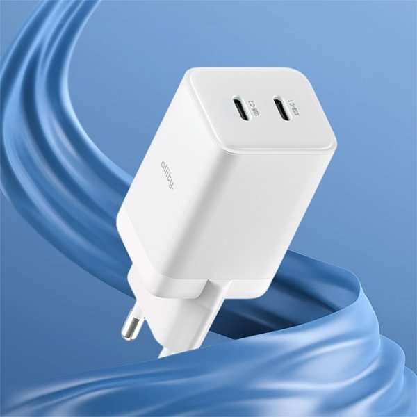 Allity Laddare, 2x USB-C, 45W - Vit
