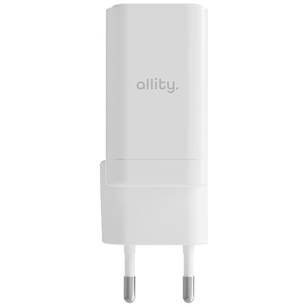 Allity Laddare, 1x USB-C, 1x USB-A, 45W - Vit