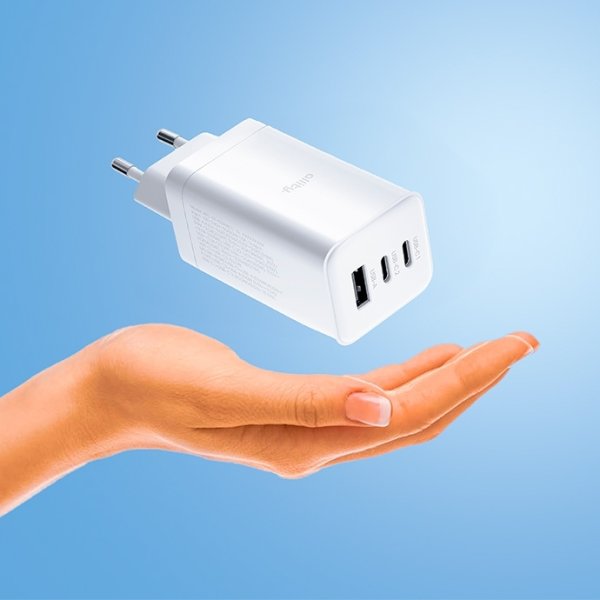 Allity Laddare, 2x USB-C, 1x USB-A, 65W - Vit