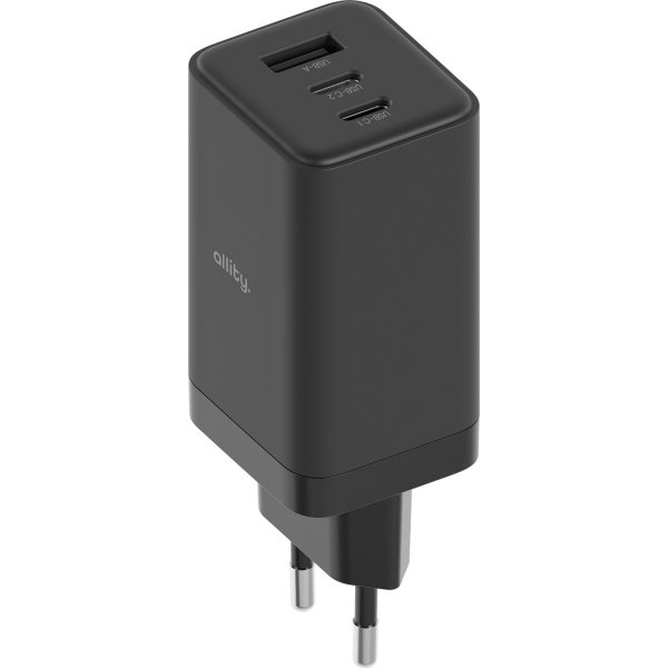 Allity 2x USB-C, 1x USB-A, 65W - Svart