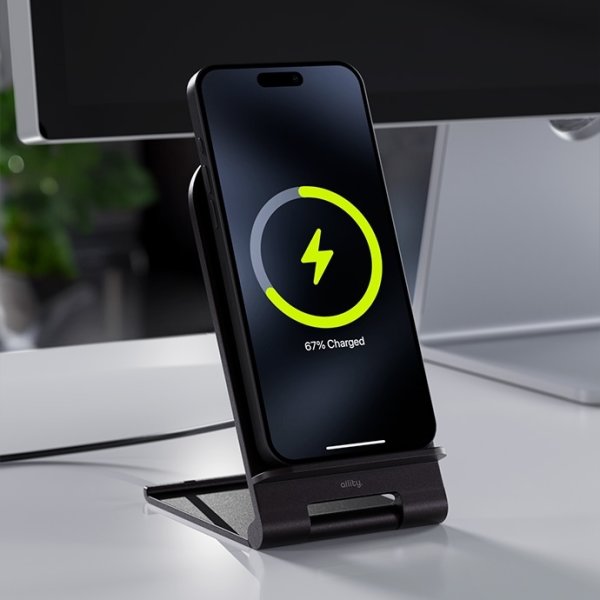 Allity Trådlös laddare, 15W, Grafit - AWC-100