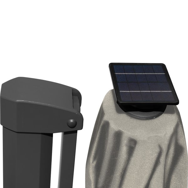 Hängparasol Ø3,5m m/fot m/hjul+överdrag+LED, beige