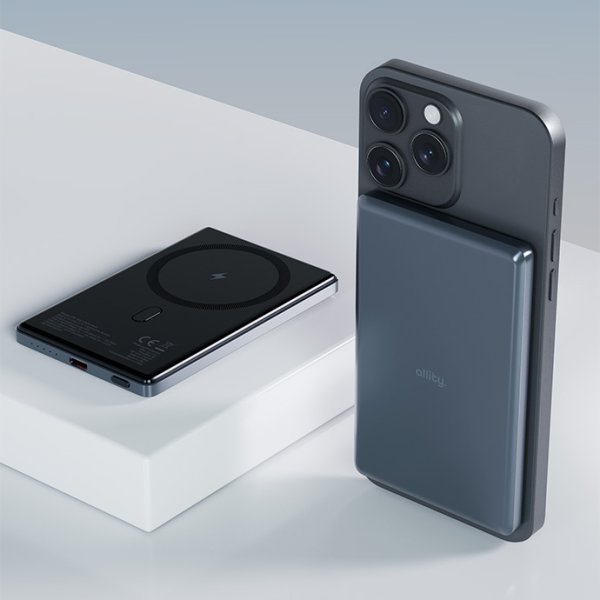 Allity Powerbank, trådlös - 20W, 5000 mAh - Grå