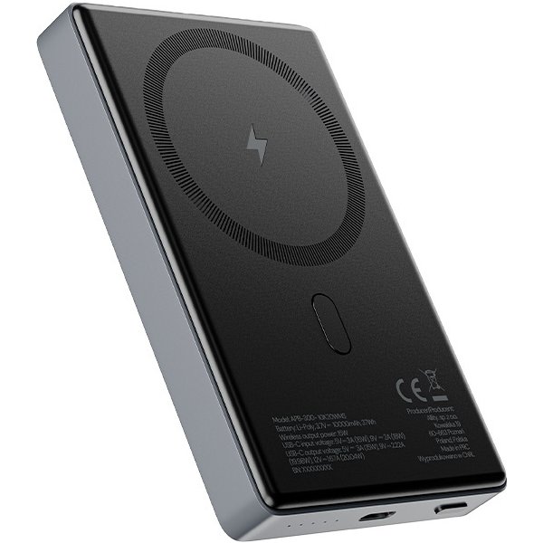 Allity Trådlös powerbank, 20W, 10000 mAh - Grå