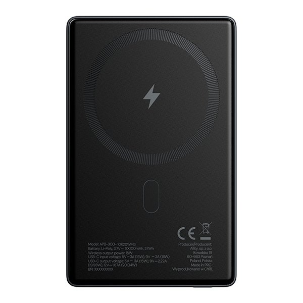 Allity Trådlös powerbank, 20W, 10000 mAh - Grå