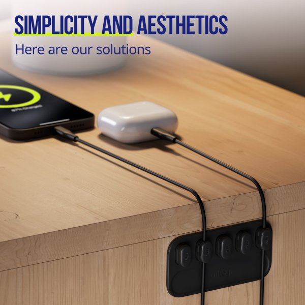 Allity Kabelorganisatör, Magnetisk, Svart ASA-410