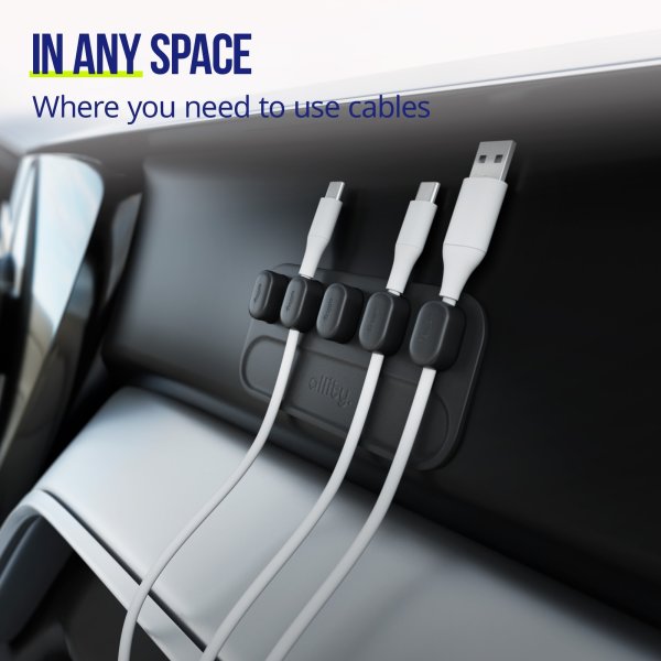 Allity Kabelorganisatör, Magnetisk, Svart ASA-410