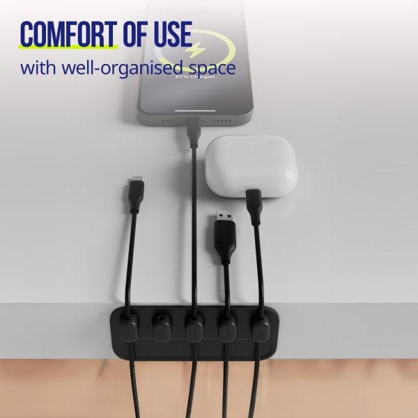 Allity Kabelorganisatör, Magnetisk, Svart ASA-410