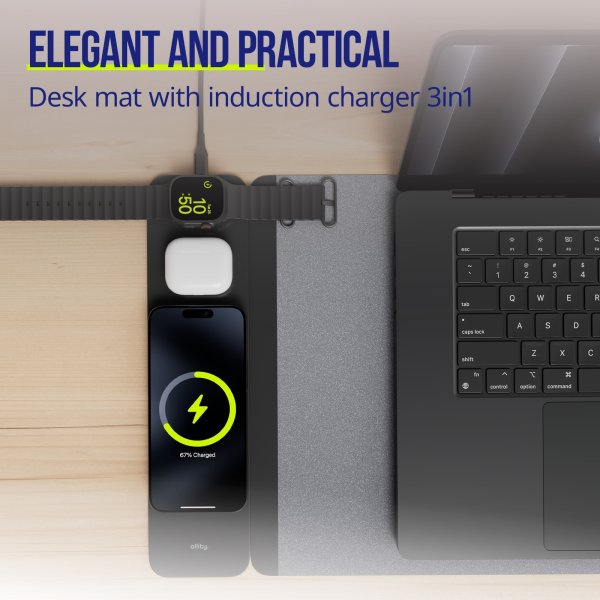 Allity Datorunderlägg, trådlös laddning 4-i-1, 15W