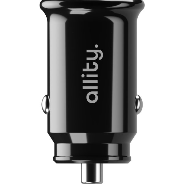 Allity Cigarstik, 1x USB-C, 1x USB-A. 30W - Svart