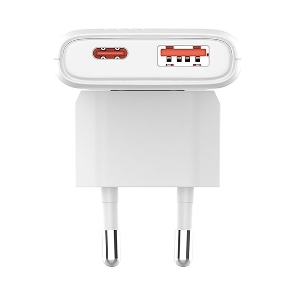 Allity Laddare, 1x USB-C, 1x USB-A, 65W - Vit