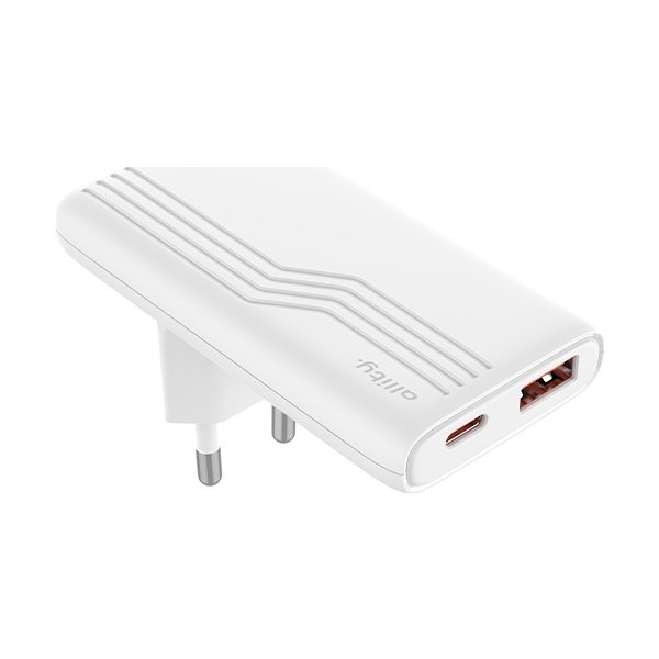 Allity Laddare, 1x USB-C, 1x USB-A, 65W - Vit