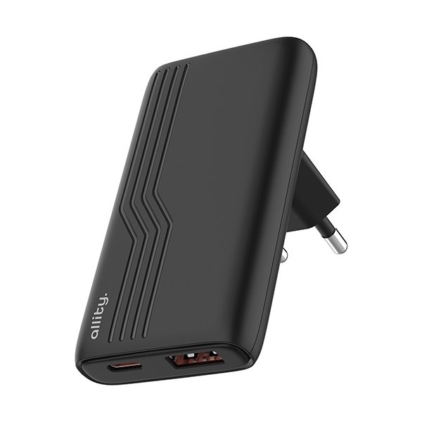 Allity Laddare, 1x USB-C, 1x USB-A, 65W - Svart