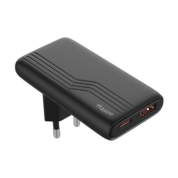 Allity Laddare, 1x USB-C, 1x USB-A, 65W - Svart