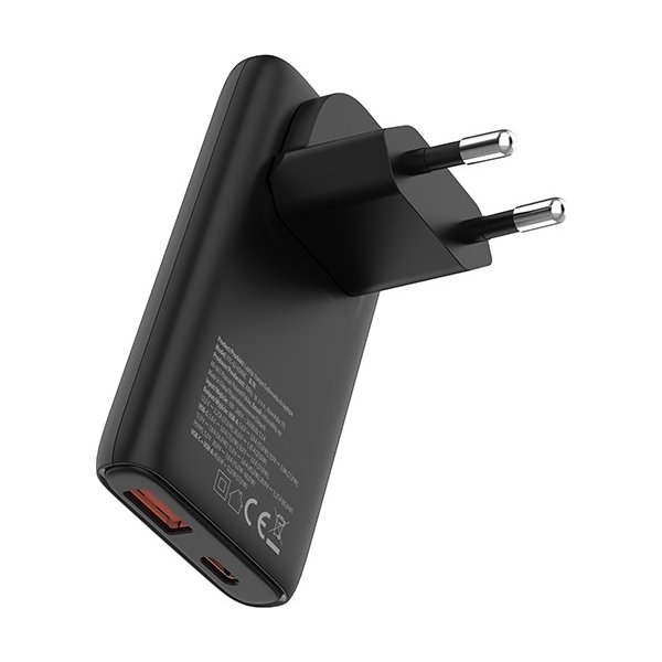 Allity Laddare, 1x USB-C, 1x USB-A, 65W - Svart