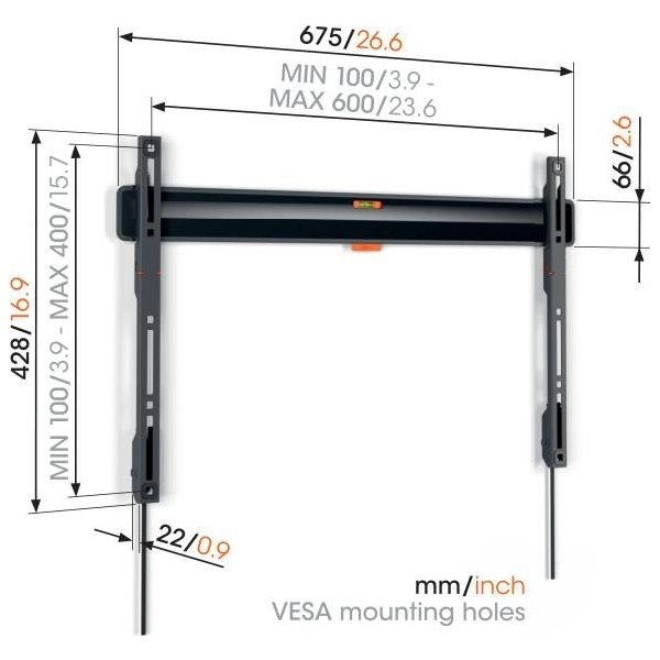 Vogel's TV-väggfäste, svart - TVM 3605