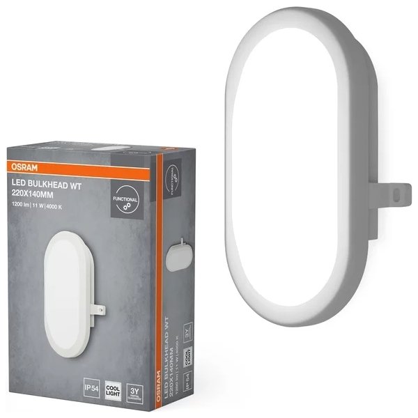 Osram LED-Vägglampa, Vit - 11W, 4000K